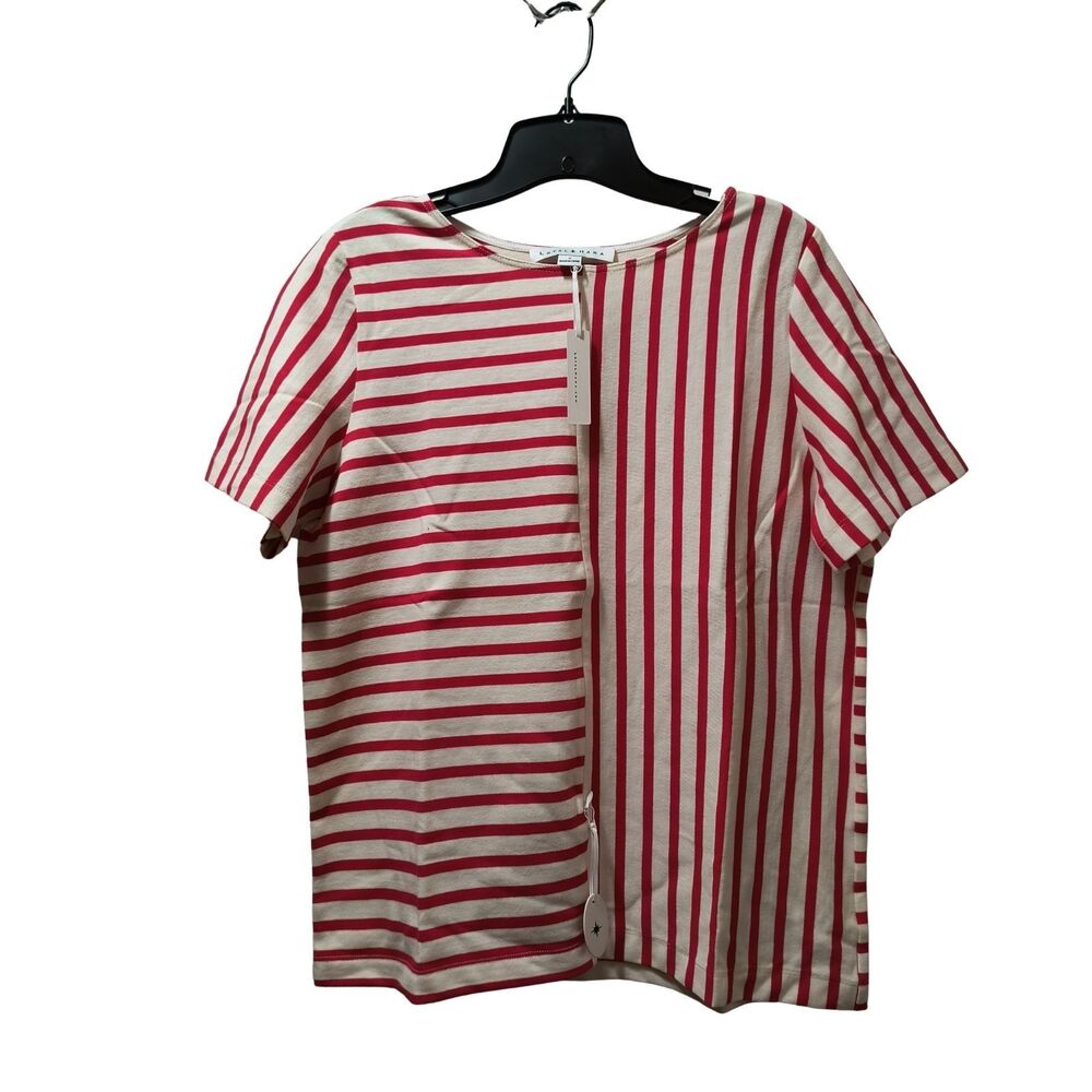 Loyal Hana Ginger Maternity Nursing Top Small Red Cream Stripes Cotton NWT